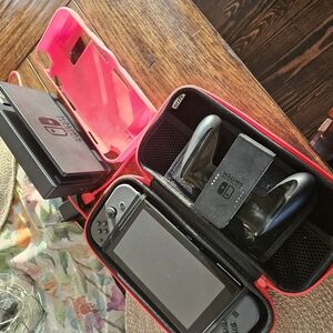 Nintendo Switch Console with Red Case